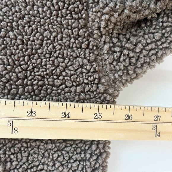 LNA Clothing Brown Sherpa Quarter Zip Sweater Sweatshirt Long Sleeve Size Large - Picture 6 of 7